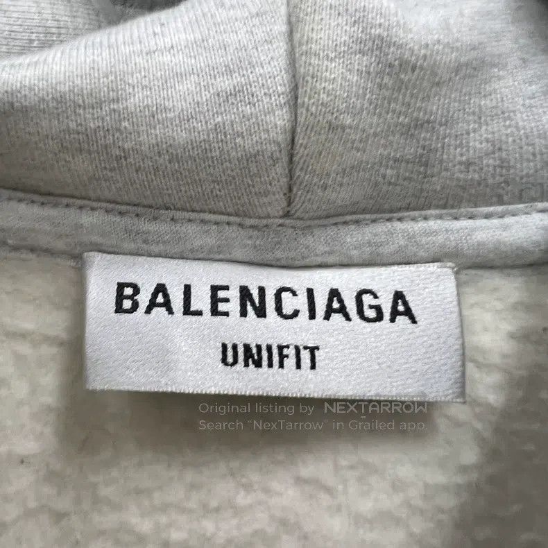 Balenciaga Balenciaga Grey Printed Logo Zip-Up Hoodie Size US L / EU 52-54 / 3 - 3 Thumbnail
