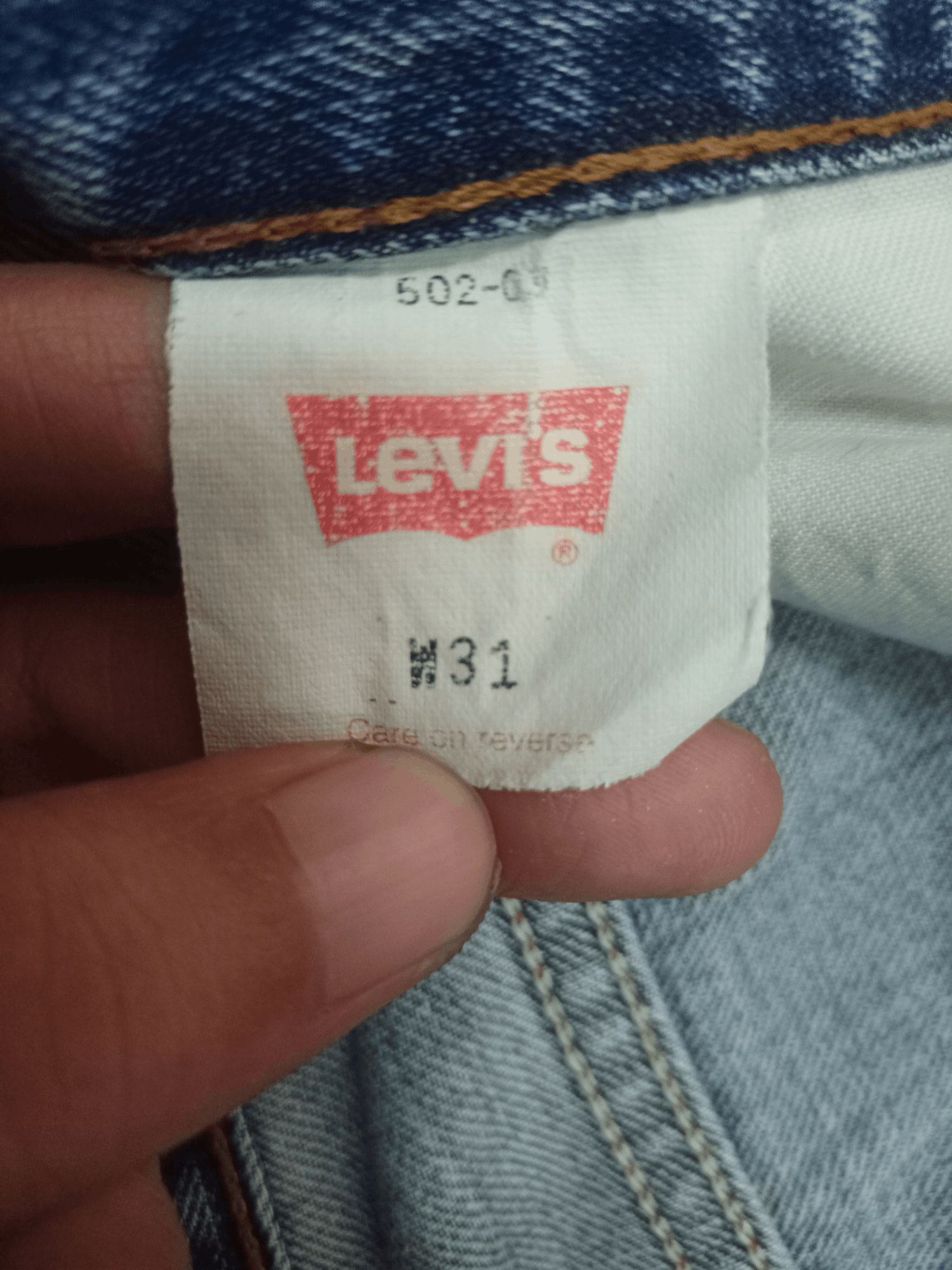Levi's × Levi's Vintage Clothing Vintage 90s Levis 502 Blue Wash Distressed Loose Jeans Size US 29 - 11 Thumbnail
