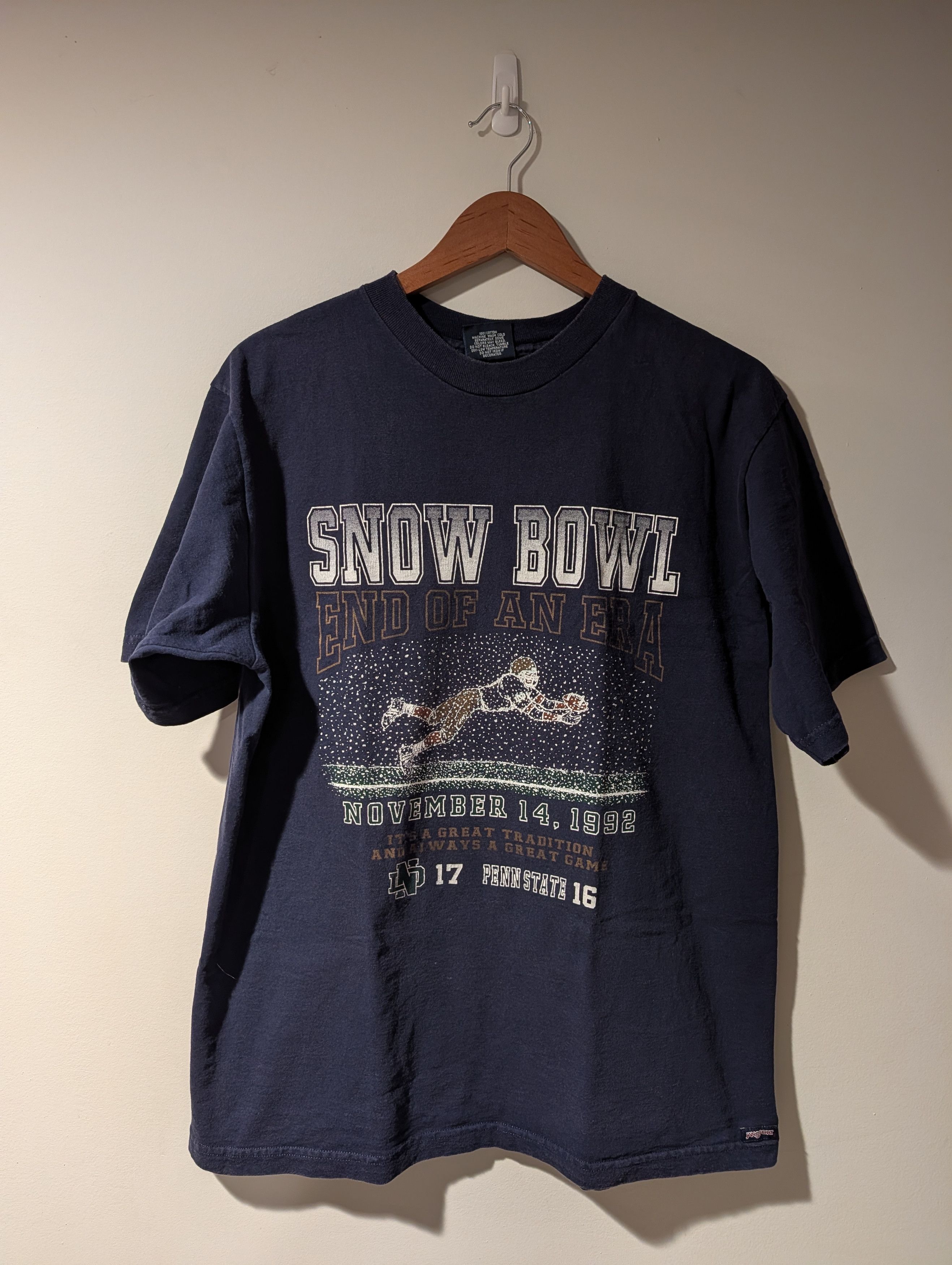 NCAA Vintage 92 Notre Dame Snow Bowl Shirt JanSport Penn State Size US XL / EU 56 / 4 - 1 Thumbnail