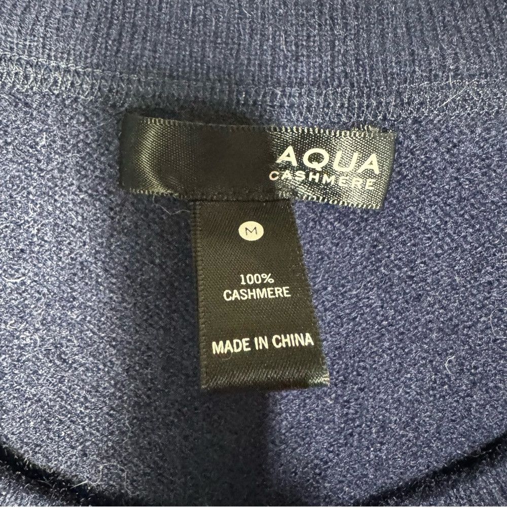 AQUA Aqua Cashmere Cold Shoulder Navy Sweater Size M Size M / US 6-8 / IT 42-44 - 6 Thumbnail