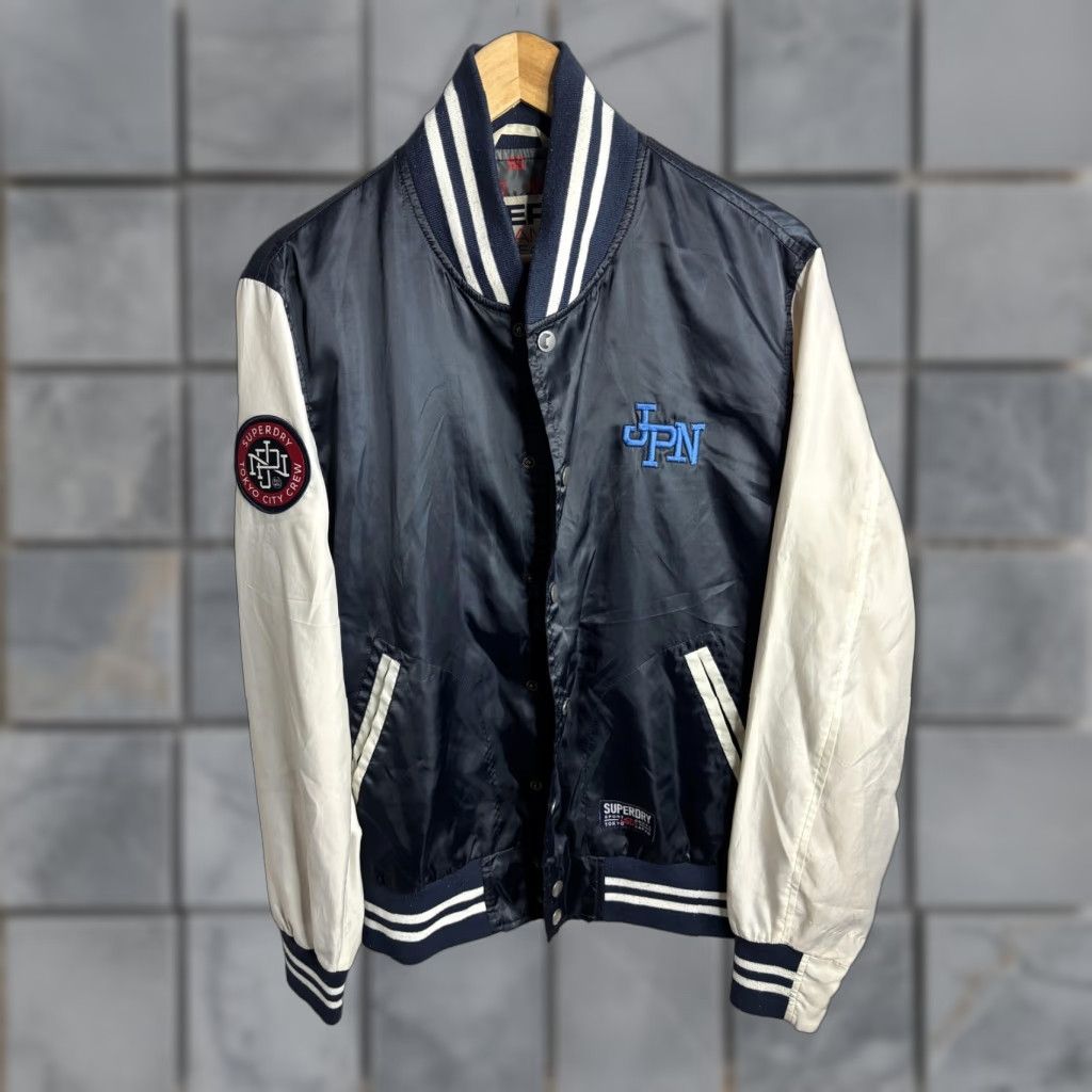 Superdry Superdry Jacket Mens L Blue White Tokyo City Crew Varsity Zip JPN Jacket Coats Size US L / EU 52-54 / 3 - 1 Thumbnail