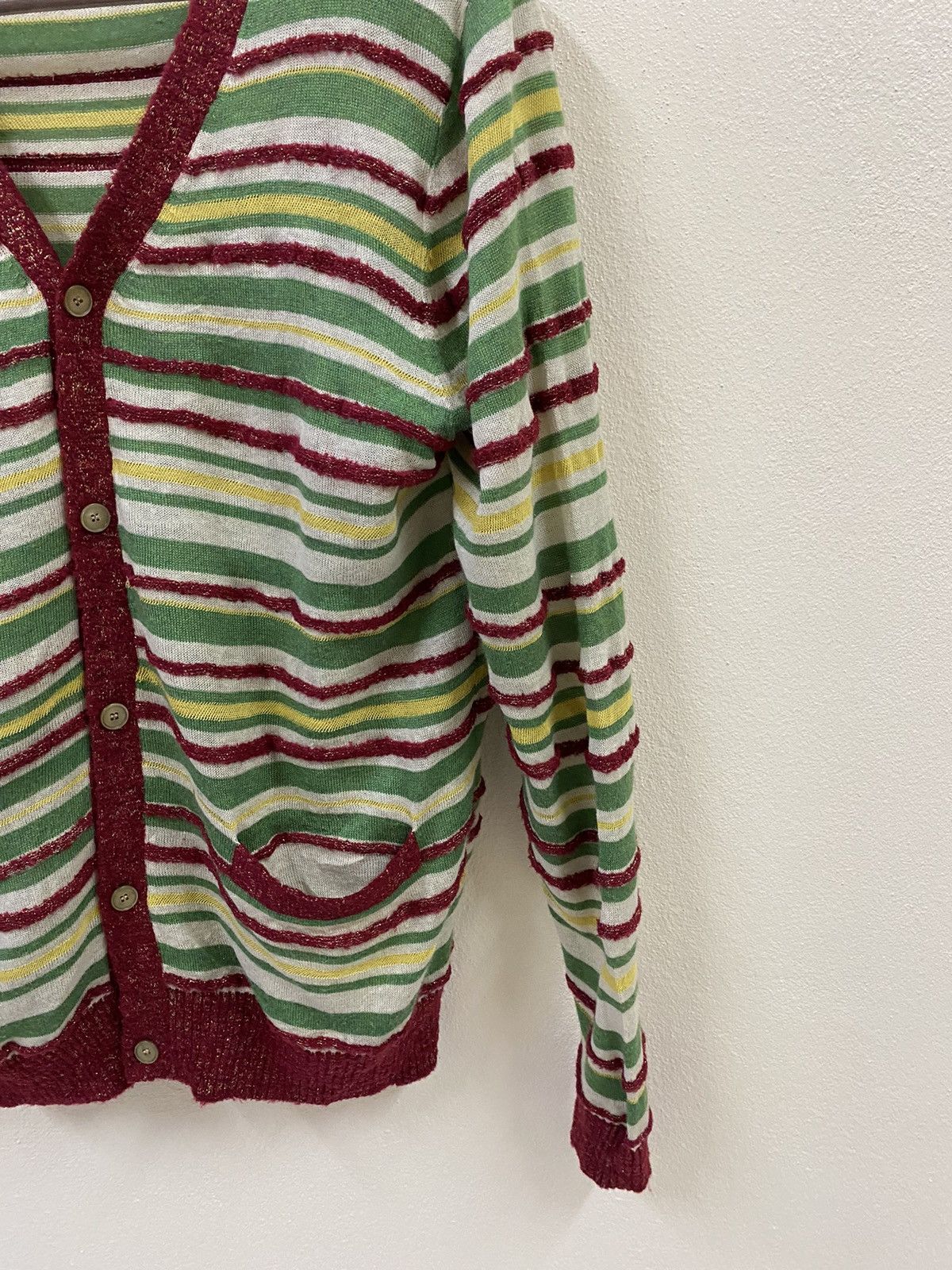 Issey Miyake Vtg Frapbois Sweater Cardigan Stripe Size M / US 6-8 / IT 42-44 - 3 Thumbnail