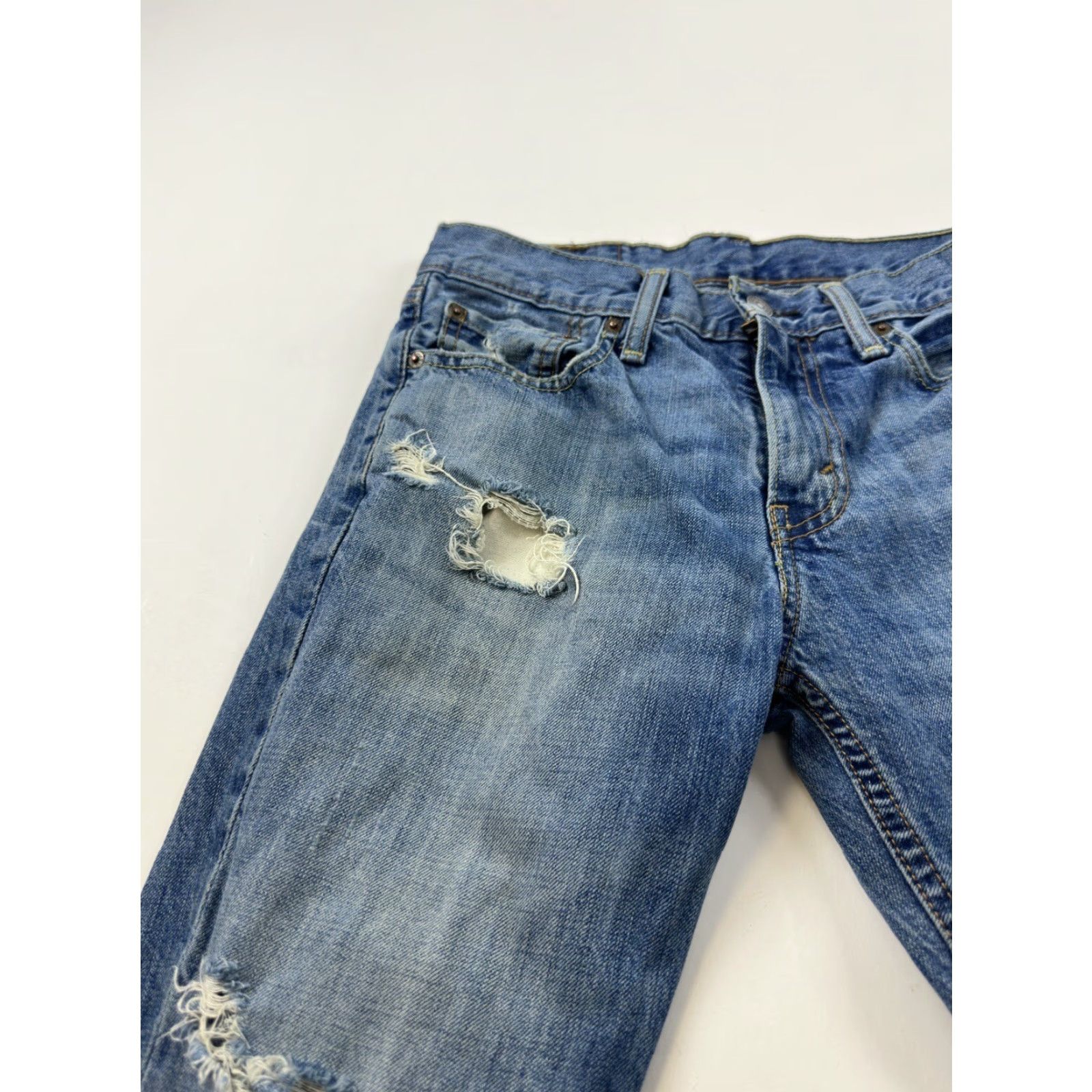 Levi's Levi’s 511 Jeans Slim Distressed 29x30 Mens Blue Regular Waist 29 Inseam 30 Zip Closure Size US 29 - 3 Thumbnail
