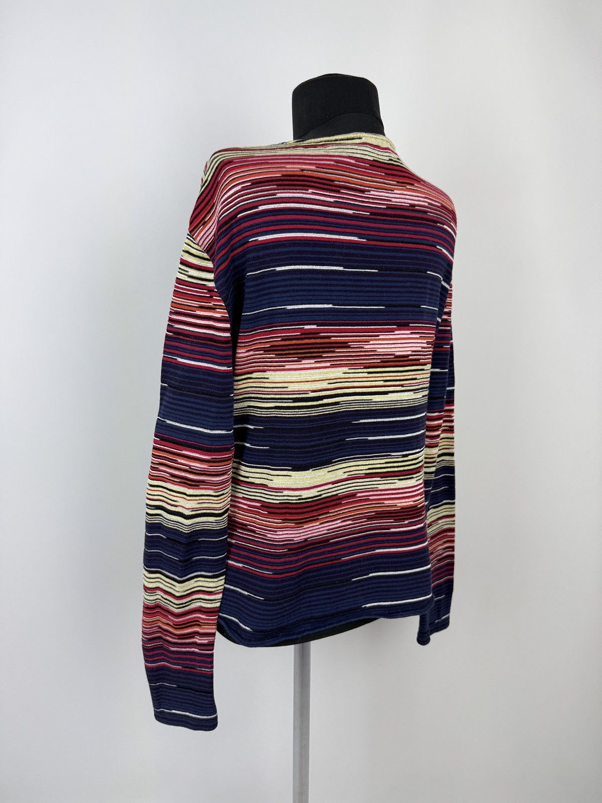 Missoni 1990s Vintage Missoni Sport Wrap V-Neck Sweater 48 Size XL / US 12-14 / IT 48-50 - 2 Thumbnail