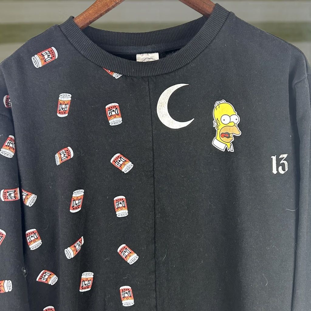 Vintage VINTAGE The Simpsons Men’s Sweatshirt Black Burping Homer Duff Beer Half AOP Crew Neck Long Sleeve M Adults Graphic Print Logo Size US M / EU 48-50 / 2 - 1 Thumbnail