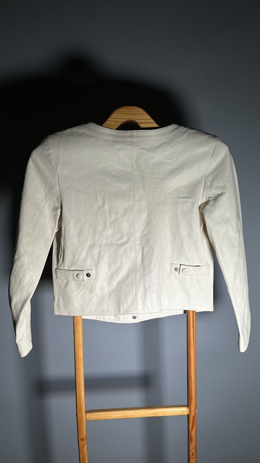 agnes b. agnes b. pression leather cardigan blouson jacket cream Size XS / US 0-2 / IT 36-38 - 10 Thumbnail