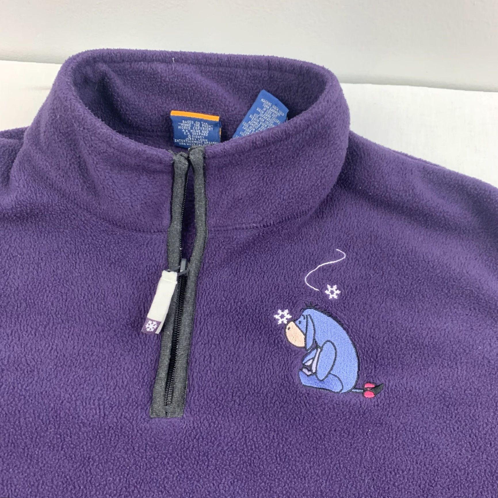 Disney Vintage Winnie The Pooh Eeyore Fleece Jacket Womens 2XL Purple Disney Winter 90s Size XXL / US 16-18 / IT 52-54 - 2 Thumbnail
