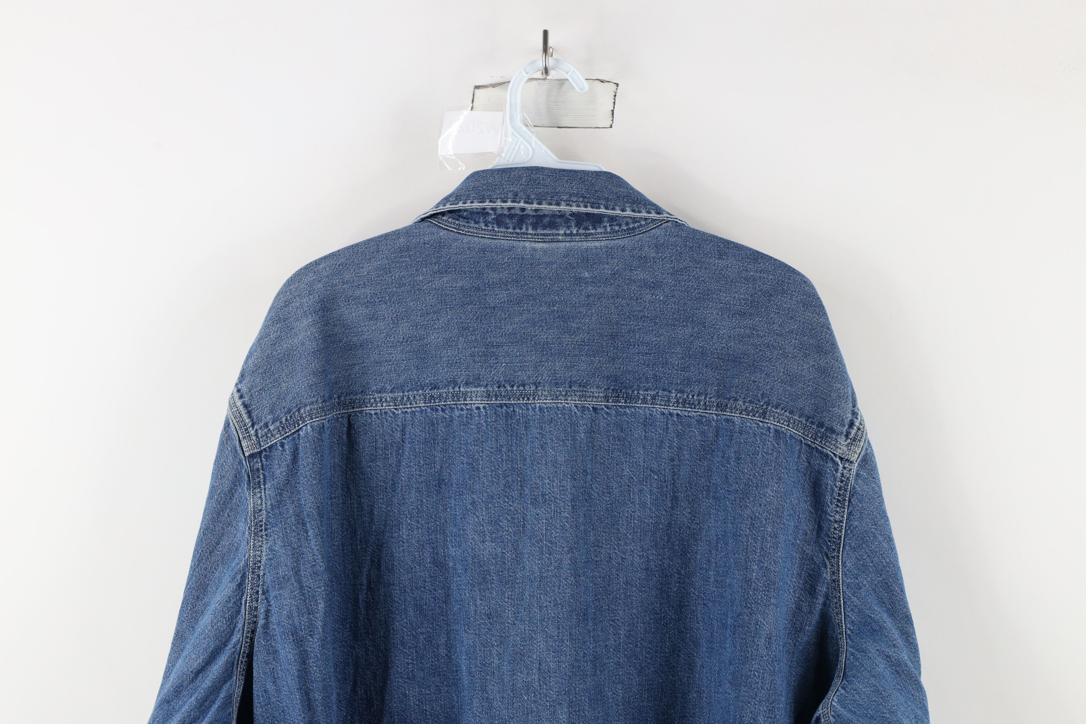 Ralph Lauren × Vintage Vintage 90s Ralph Lauren Denim Jean Button Shirt Blue Size 3XL / US 20-22 - 10 Thumbnail