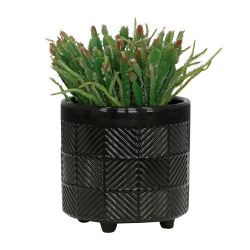 Designer × Homemade S/2 6/8" TEXTURED PLANTERS, SHINY BLACK Size US L / EU 52-54 / 3 - 3 Thumbnail