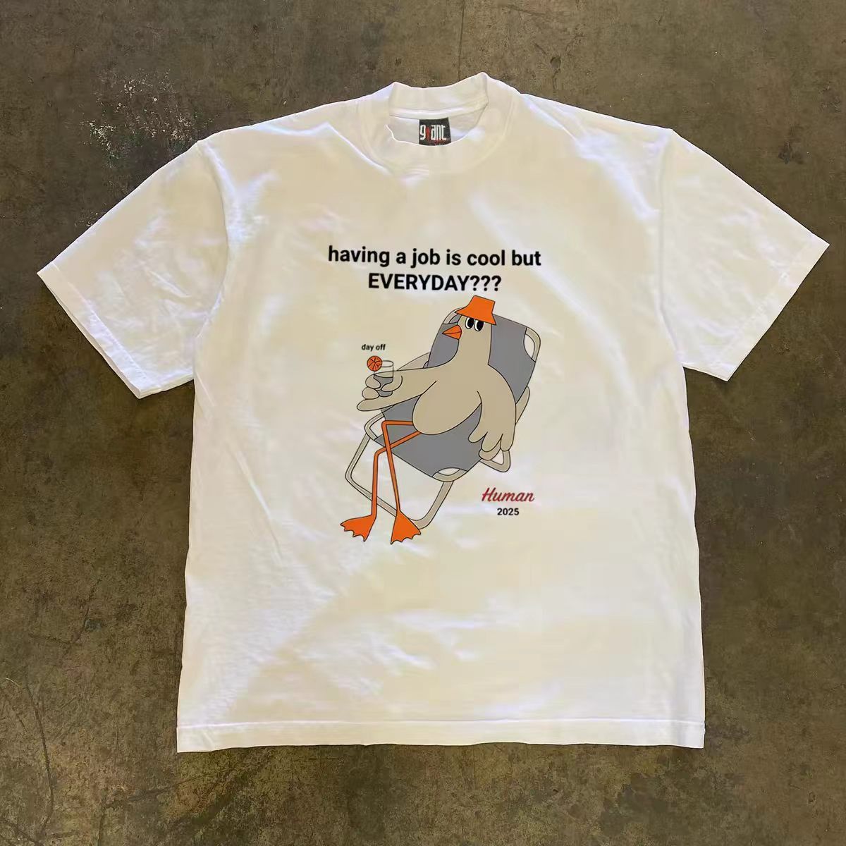 Vintage White Washed Vintage T-Shirt with Cartoon Duck Print Size US M / EU 48-50 / 2 - 1 Thumbnail