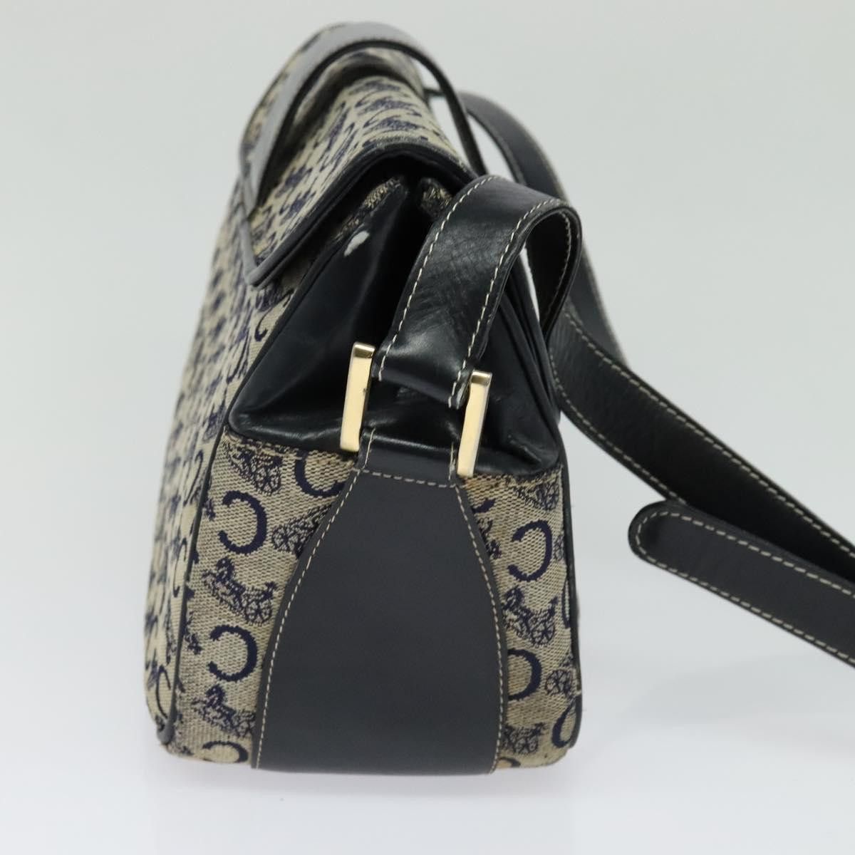 Celine CELINE C Sulky Shoulder Bag Canvas Navy Gold Size ONE SIZE - 4 Thumbnail