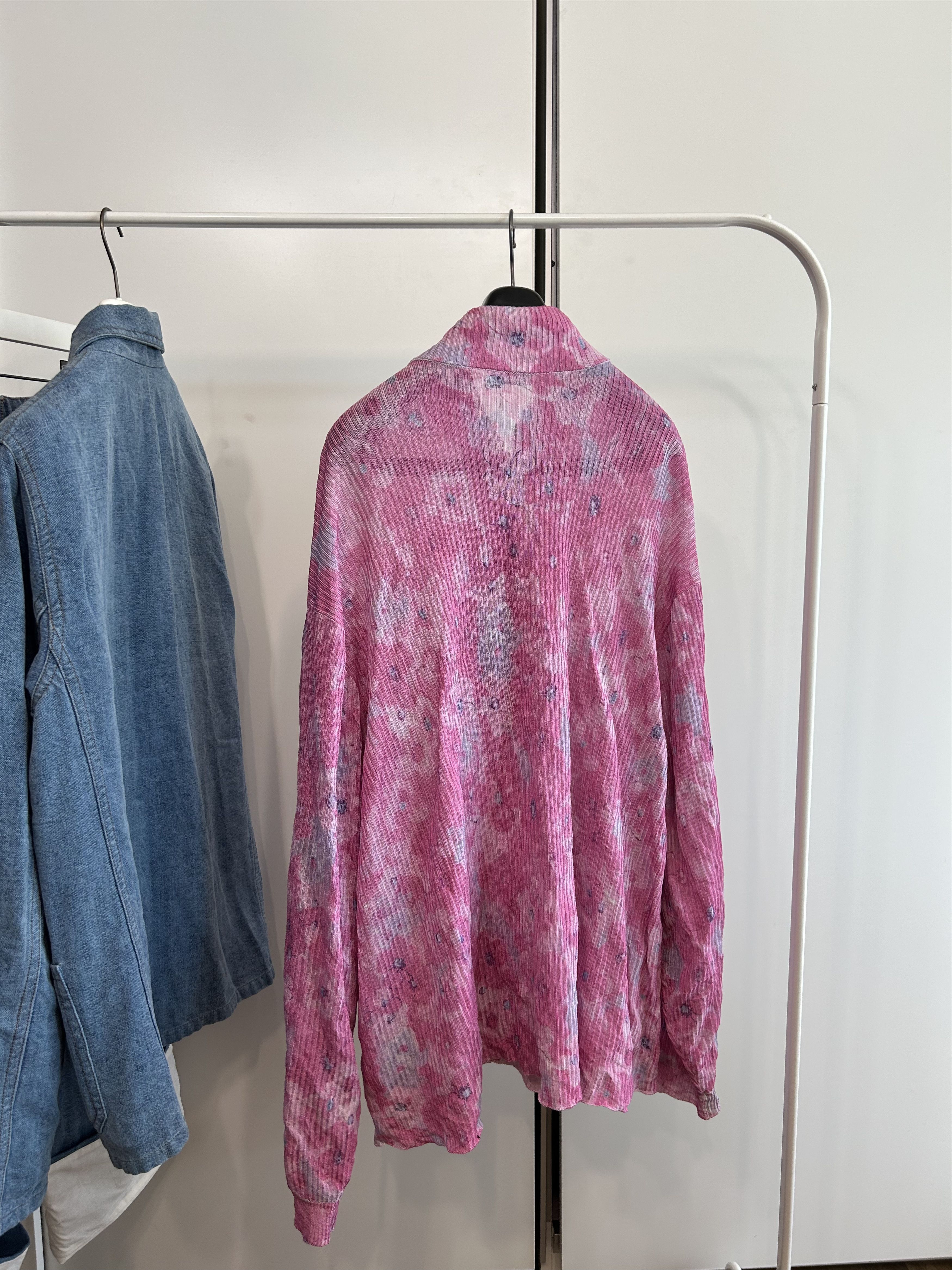 Balenciaga BALENCIAGA Self-Tie Pleated Floral Collection Shirt Size US XL / EU 56 / 4 - 7 Thumbnail