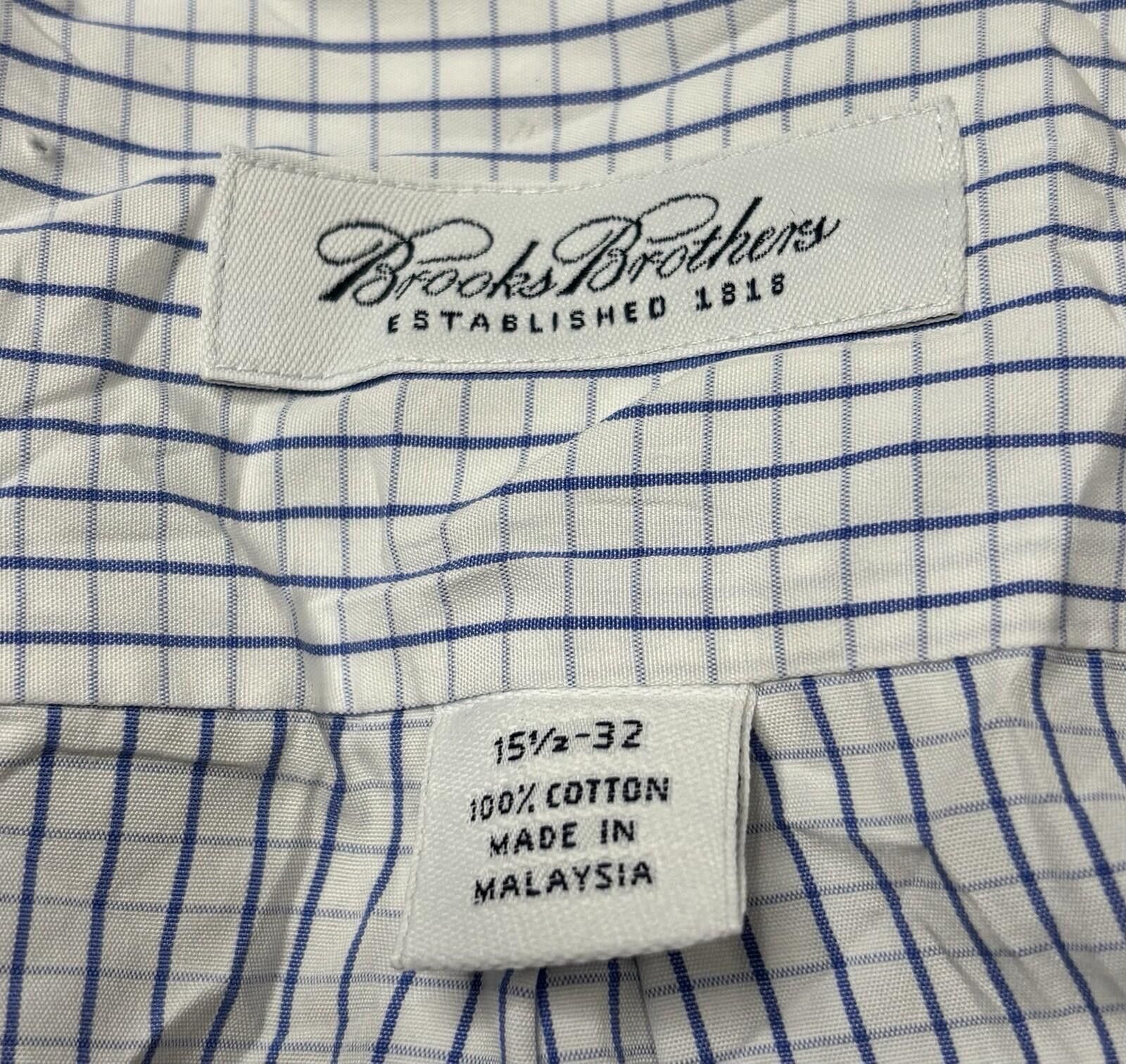 Brooks Brothers Brooks Brothers Shirt Mens 15.5 32 Large Check Cotton Size 42R - 2 Thumbnail