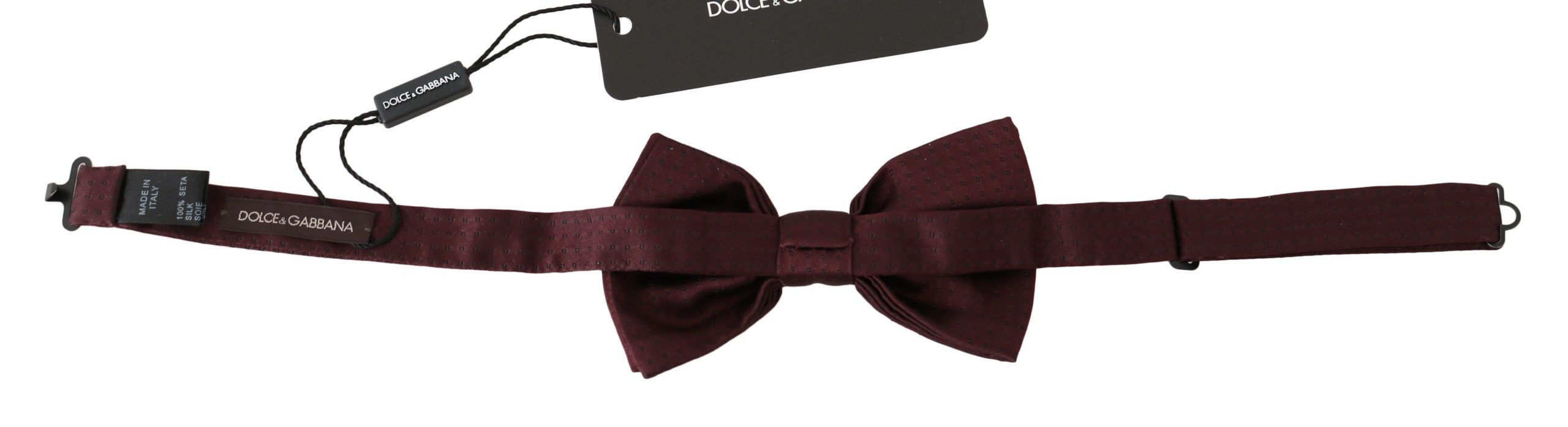 Dolce & Gabbana Elegant Maroon Silk Polka Dot Bow Men's Tie Size ONE SIZE - 1 Preview