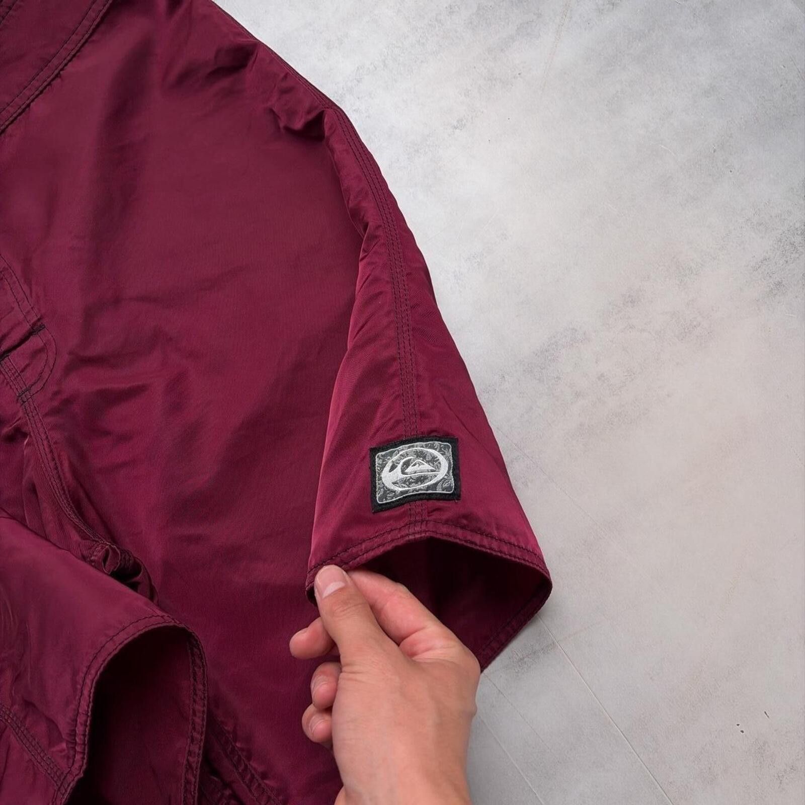 Quiksilver Vintage Burgundy Quiksilver Surf Grunge Baggy Board Shorts Size US 32 / EU 48 - 3 Thumbnail