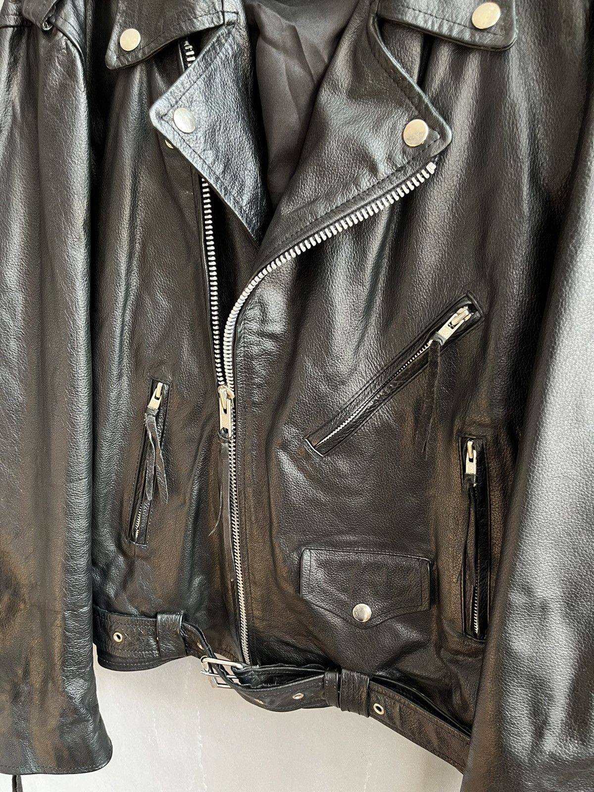 Vintage Vintage 80s Distressed Punk Motorcycle Leather Biker Jacket Size US XL / EU 56 / 4 - 5 Thumbnail