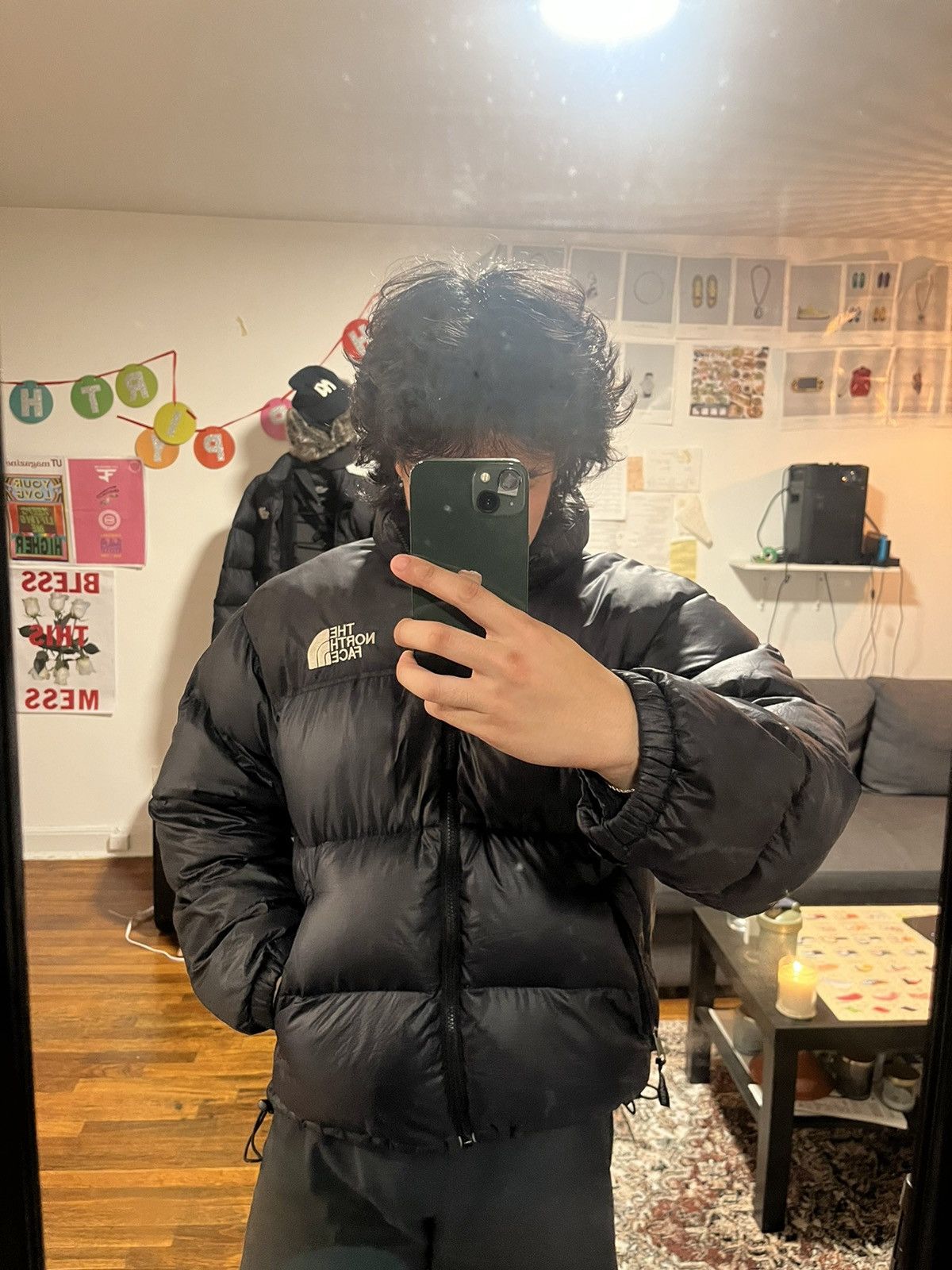 image of The North Face Vintage Nuptse North Face Puffer in Black, Men's (Size Small)