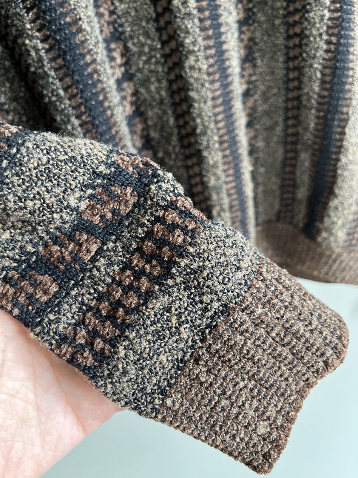 Ermenegildo Zegna Ermenegildo Zegna Chunky Brown heavy Knit Wool Sweater Size US XL / EU 56 / 4 - 6 Thumbnail