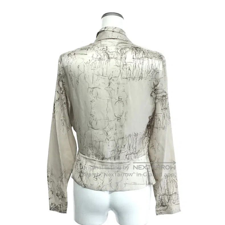 Hermes Hermes Hand-Painted Pattern Silk Top Size S / US 4 / IT 40 - 2 Thumbnail