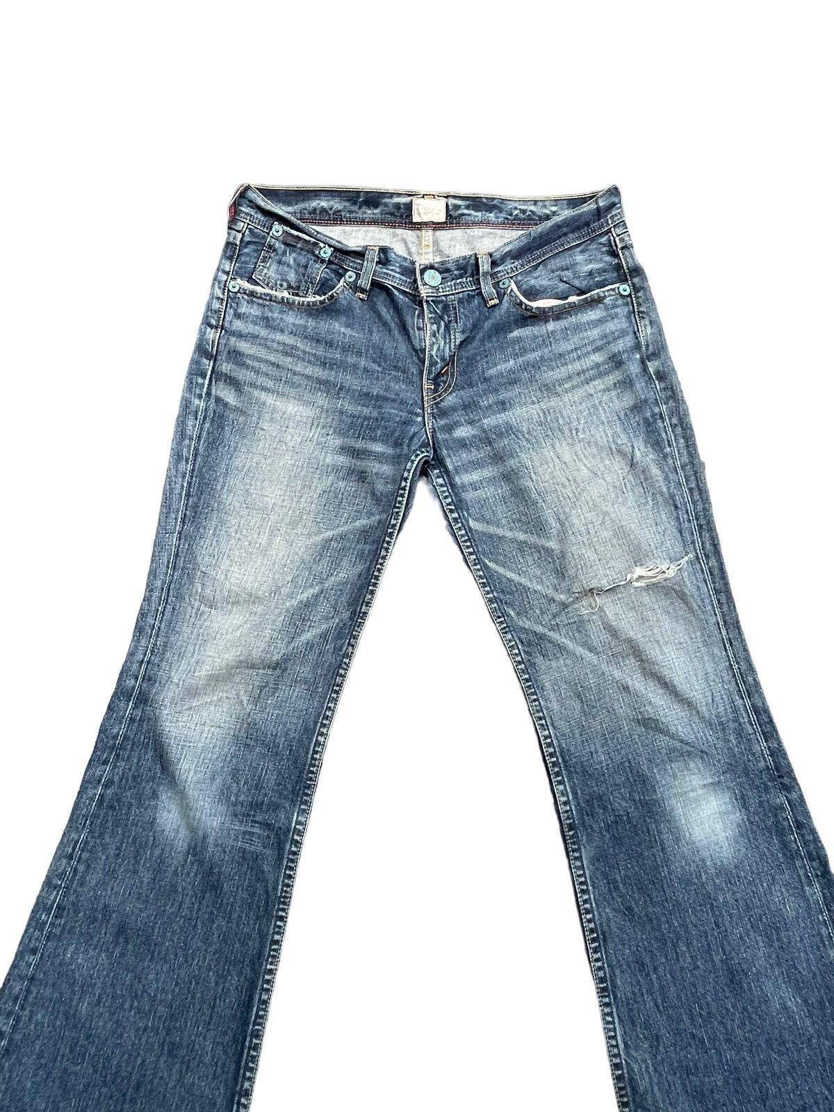 Levi's Vintage Flare Levis Redloop Faded & Distresed Denim Size 34" / US 12 / IT 48 - 3 Thumbnail