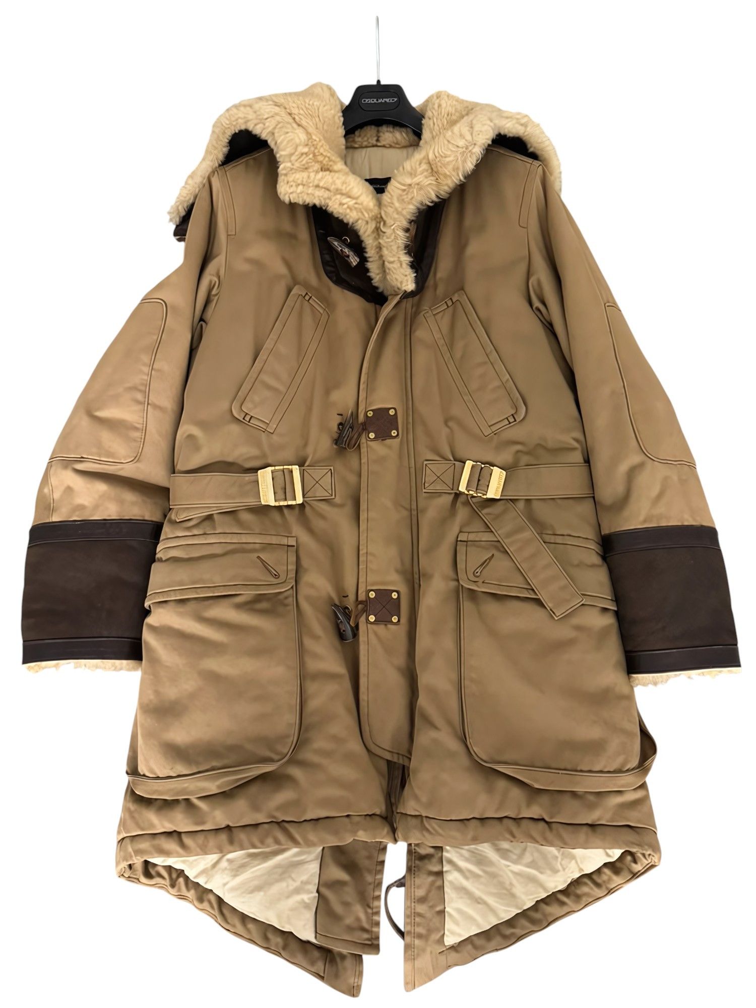 Dsquared2 ARCHIVE A/W 2003 RUNWAY SHEARLING OVERSIZED PARKA COAT Size US M / EU 48-50 / 2 - 2 Thumbnail