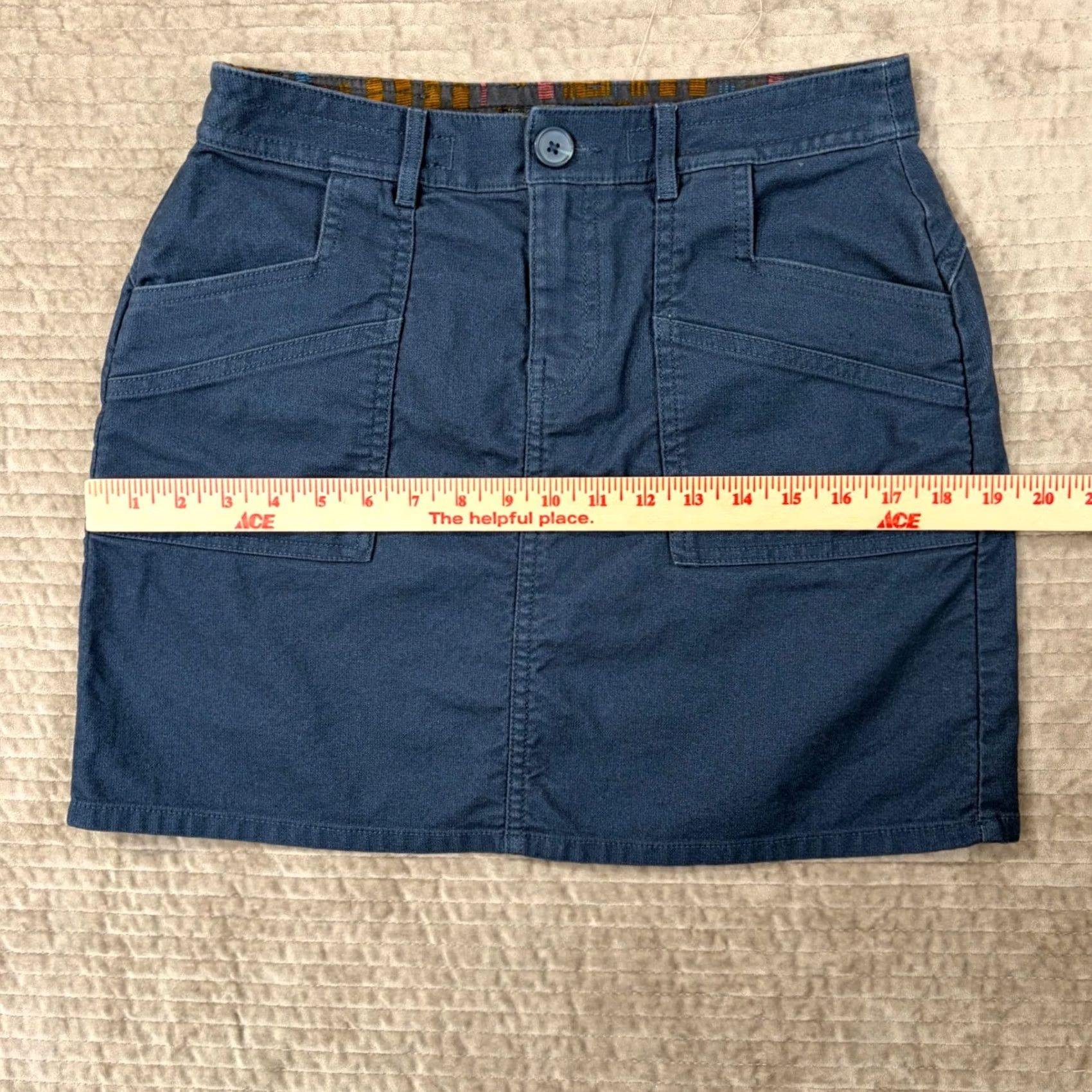 Prana Prana Kara Indigo Blue Denim Utility Mini Skirt Size 4 Regular Women Denim Skirt Pocket Stretch Lined Button Zip Old? Size 27" / US 4 / IT 40 - 4 Thumbnail