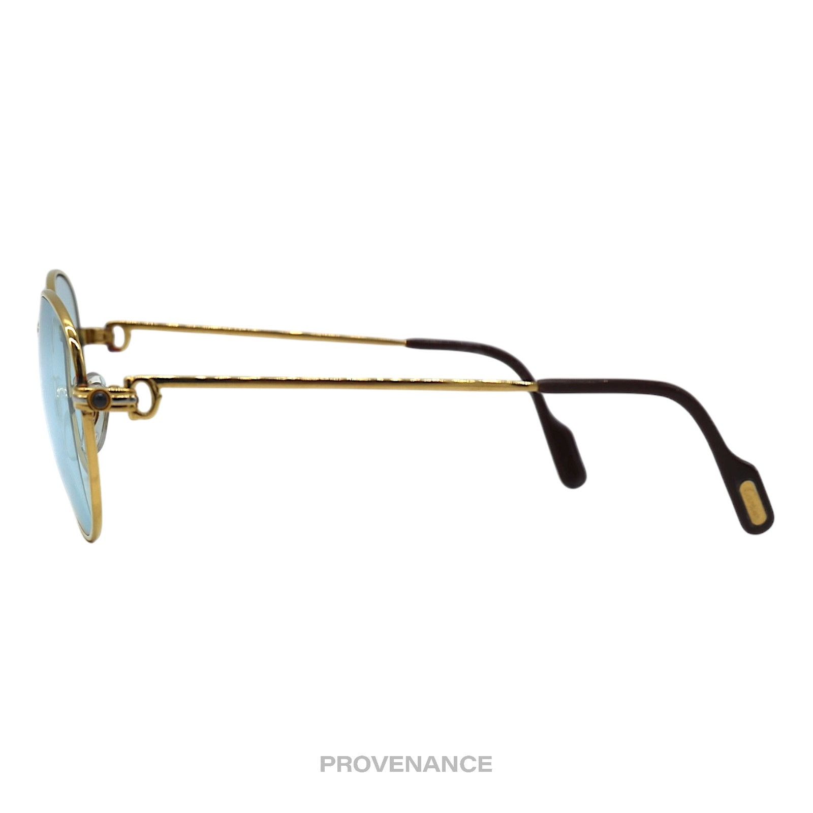 Cartier 🔴 Cartier Saphir Vintage Sunglasses - Gold/Blue Size ONE SIZE - 6 Thumbnail