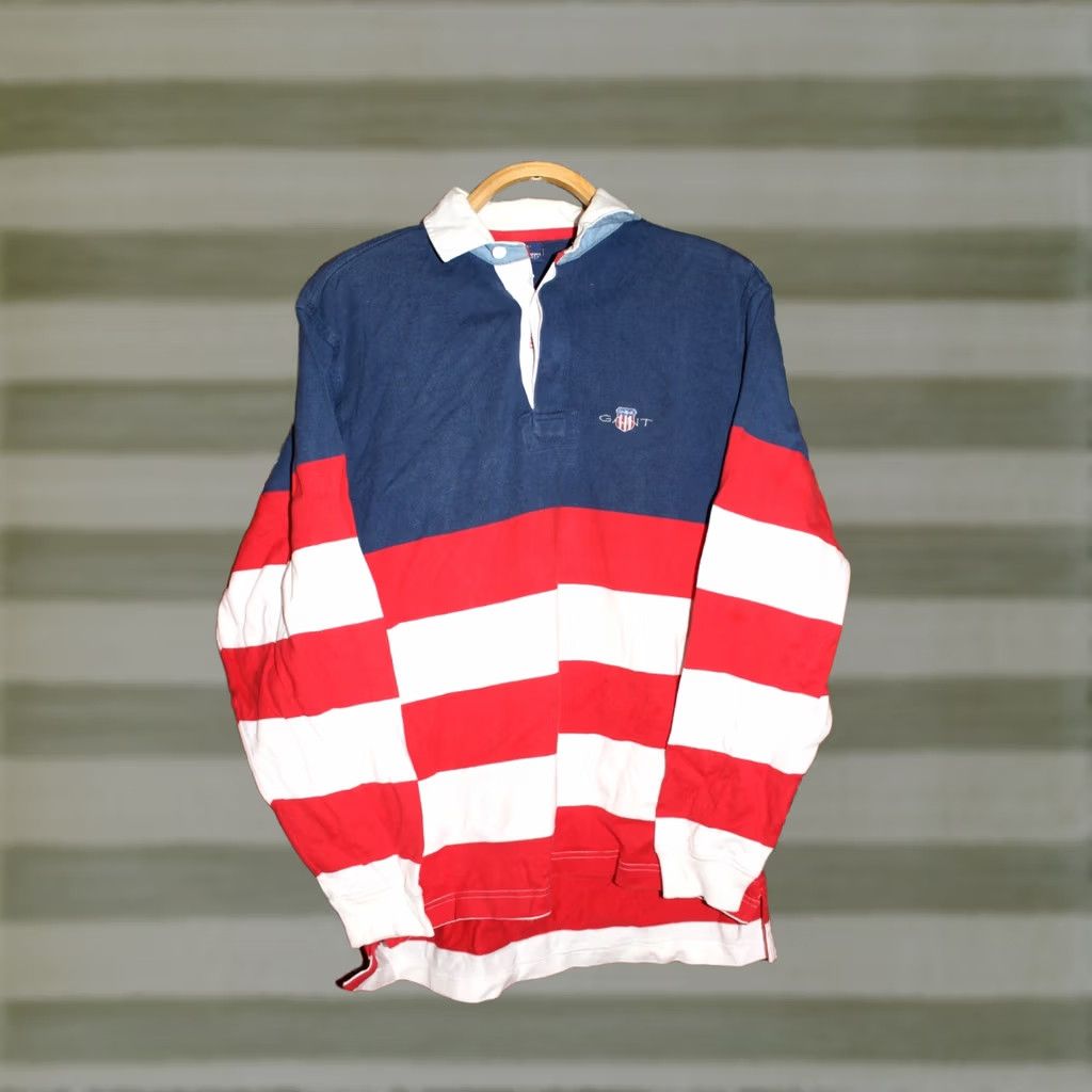 Gant VINTAGE Gant USA rugby jersey Shirt Unisex Adults M multi The Rugger Gant Mens Size US M / EU 48-50 / 2 - 1 Thumbnail