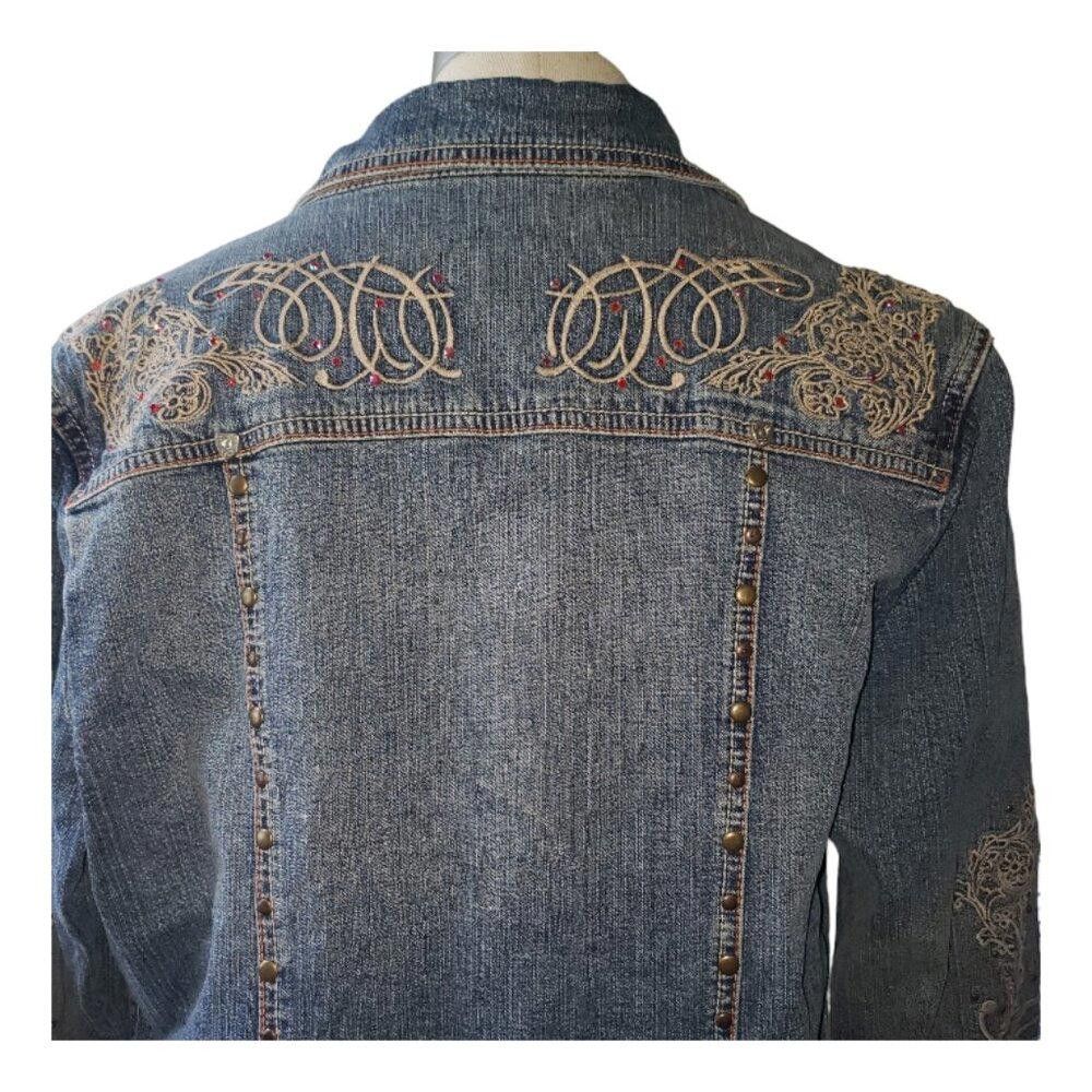 Designer CT1625 Ethyl Embroirdered Denim Jacket M Size M / US 6-8 / IT 42-44 - 7 Thumbnail