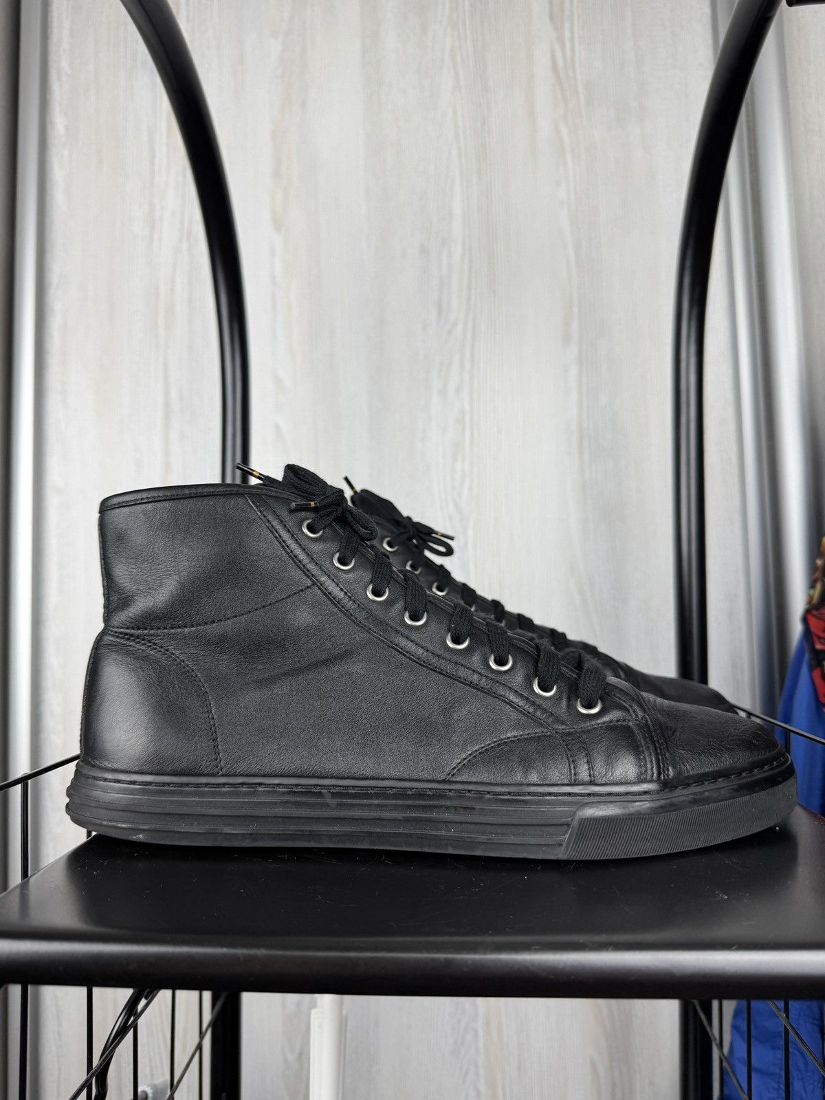 Gucci Gucci leather high black sneakers 423300 size 8 (US9) Size US 9 / EU 42 - 1 Thumbnail