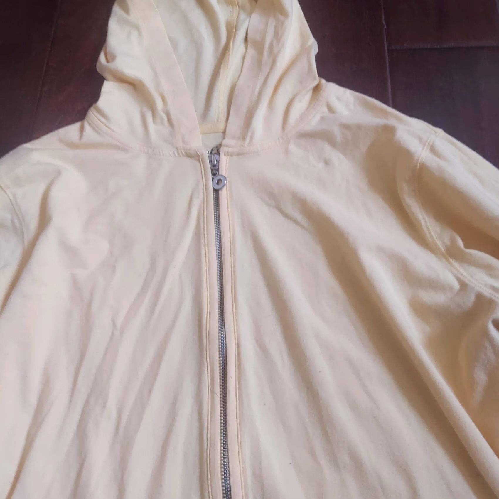Vintage Style&co. Women's Yellow Full Zip Hooded Pockets Jacket Shirt Size L / US 10 / IT 46 - 5 Thumbnail