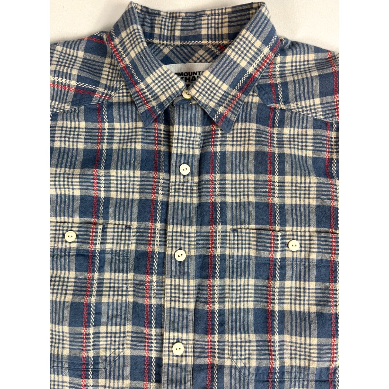 Mountain Khakis Mountain Khakis Ace Indigo Short Sleeve Shirt Mens M Plaid 100% Cotton Button-Up Pocket Classic Fit Blue Size US M / EU 48-50 / 2 - 2 Thumbnail