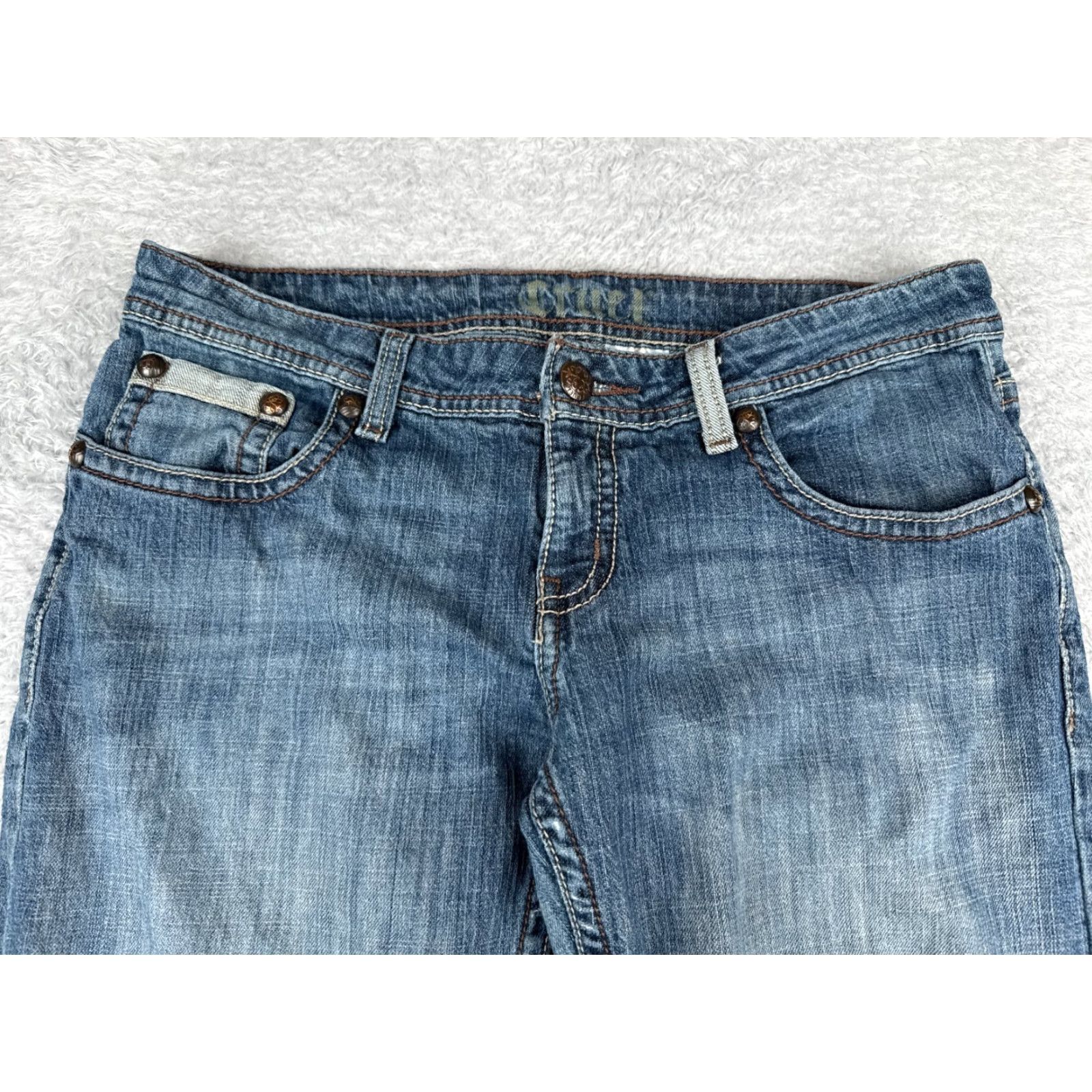 Vintage Cruel Girl Jeans Juniors 9 Blue Denim Bootcut Embroidered 32x30 Womens Size 30" / US 8 / IT 44 - 4 Thumbnail
