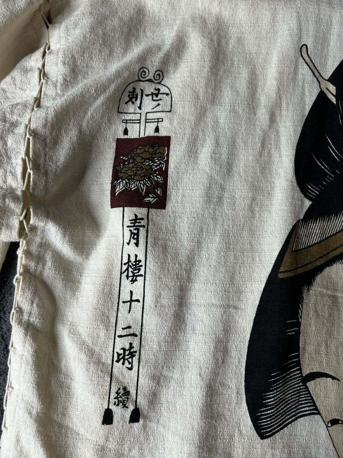 Japanese Brand Vintage Linen Sashiko Geisha Kimono Size US M / EU 48-50 / 2 - 5 Thumbnail