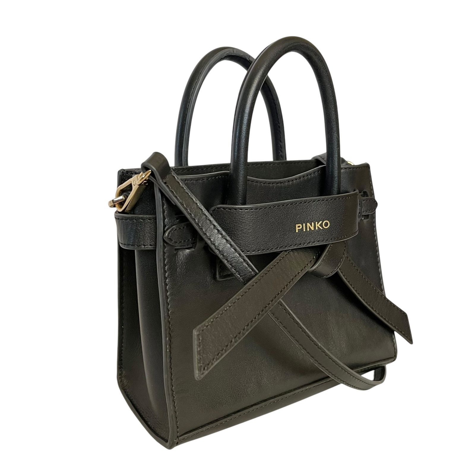Pinko Pinko Black Leather Bow Tie Convertible Satchel Backpack Size ONE SIZE - 11 Thumbnail