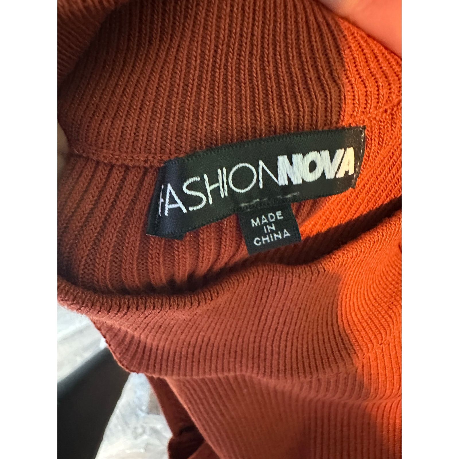 Fashion Nova FashionNova brown rust knit halter bodycon mini dress size M Size M / US 6-8 / IT 42-44 - 4 Thumbnail