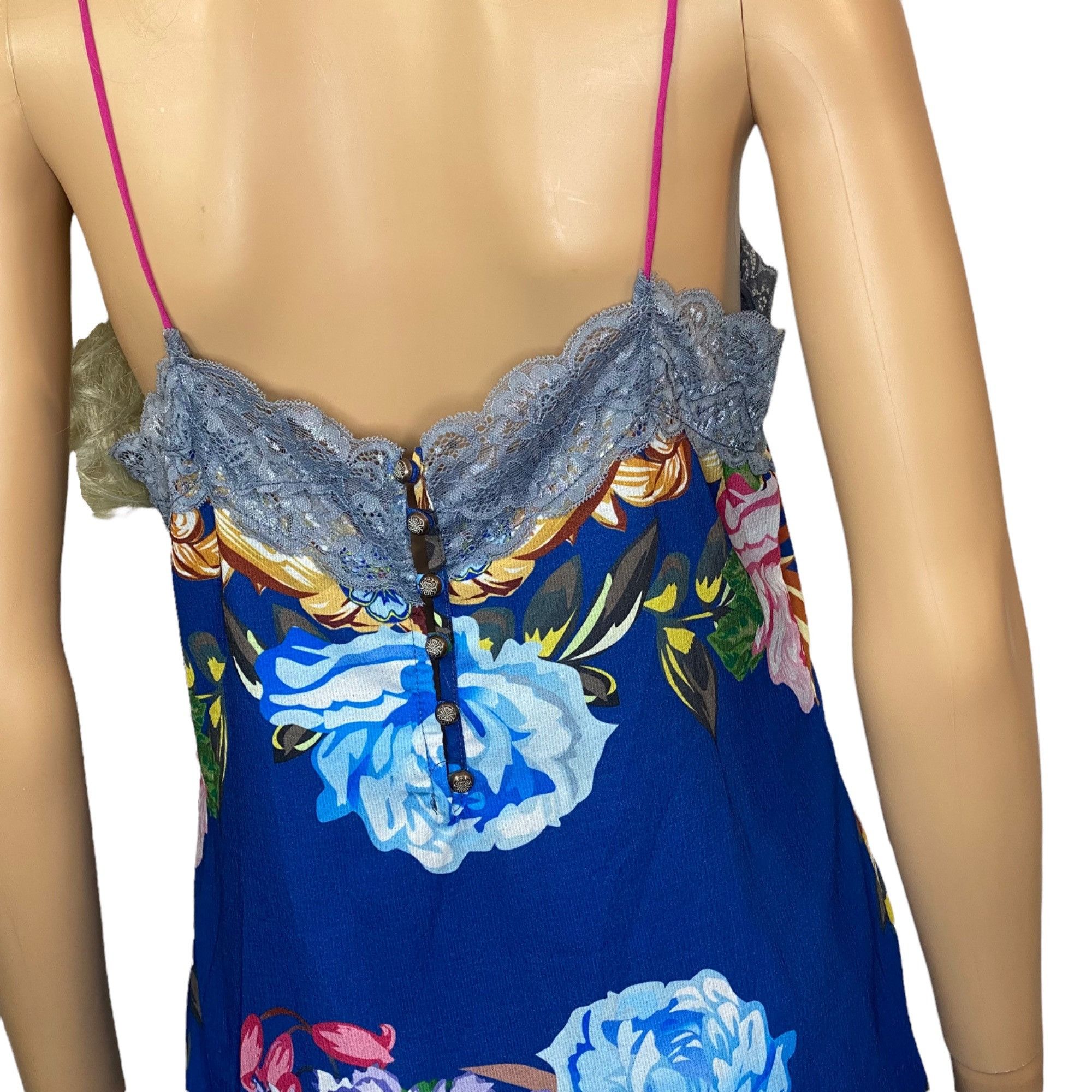 Other Aratta Silent Journey Ines Mini Slip Dress Blue Floral NWOT Size S / US 4 / IT 40 - 4 Thumbnail