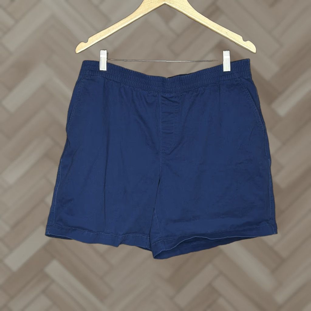 Lands' End VINTAGE Lands' End Womens Elastic Shorts 16W Blue Pull On Skort Shorts Womens 16 Regular Cotton Denim Elastic Waist Band 90s? Size 38" / US 16 / IT 52 - 1 Thumbnail