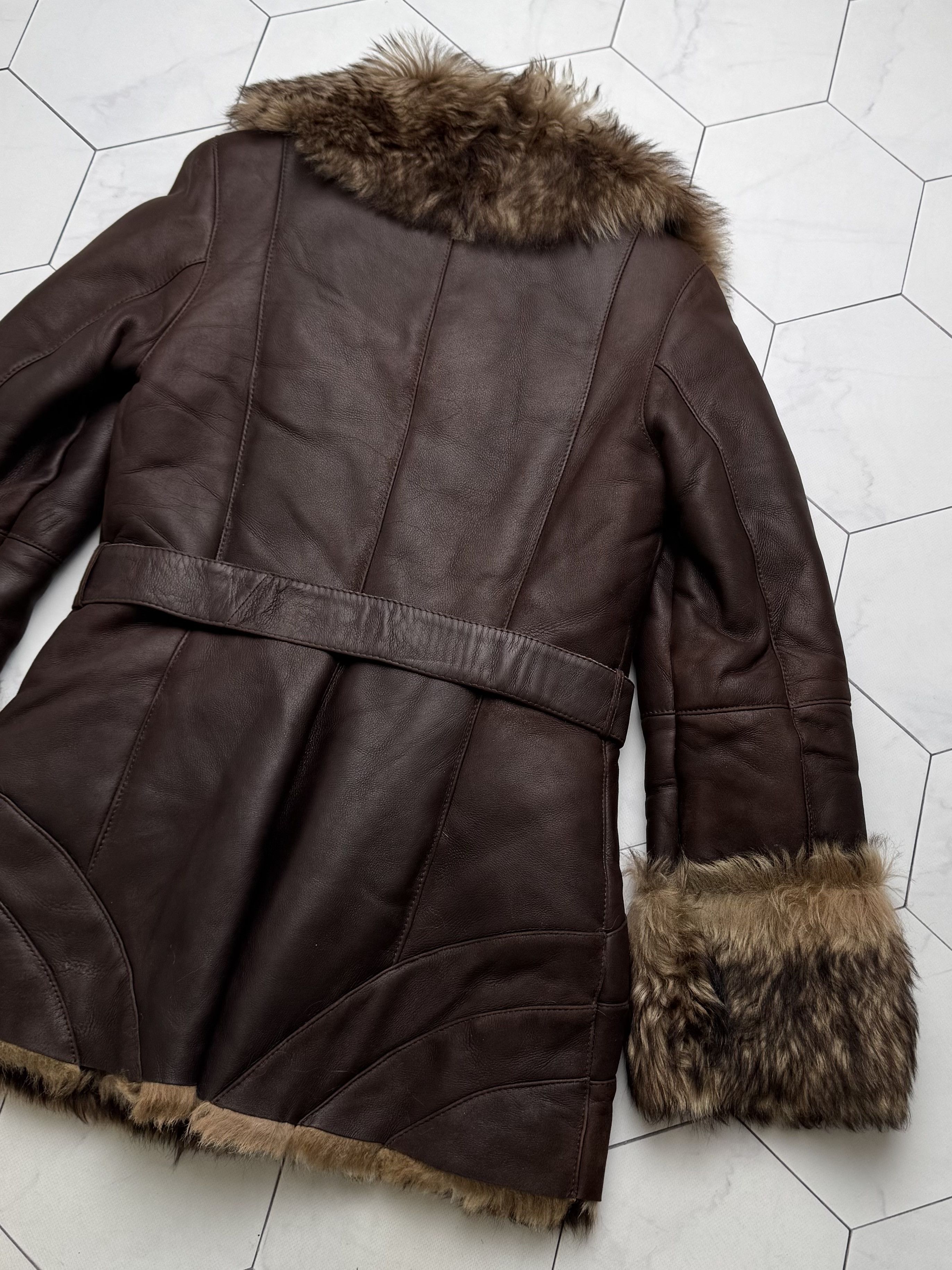 Japanese Brand Vintage Real Sheepskin Coat With Belt (B550)E2D15 Size M / US 6-8 / IT 42-44 - 11 Thumbnail