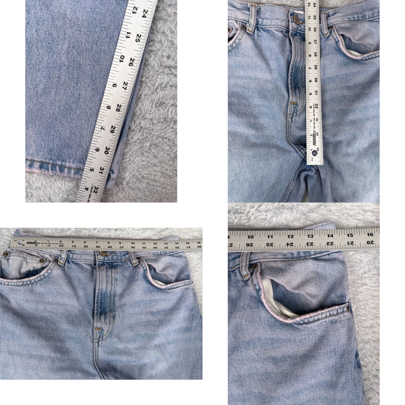 Zara Zara Jeans Womens 6 Blue Pink Denim Straight Leg High Rise Cotton Zip Fly 28x32 Jeans Womens 6 Pink Denim Zip Fly 28x32 90s Retro Designer Vintage No? Size 28" / US 6 / IT 42 - 8 Thumbnail