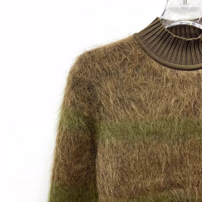 Hermes Hermes Deep Brown Striped Turtle Neck Sweater-2506 Size XS / US 0-2 / IT 36-38 - 3 Thumbnail
