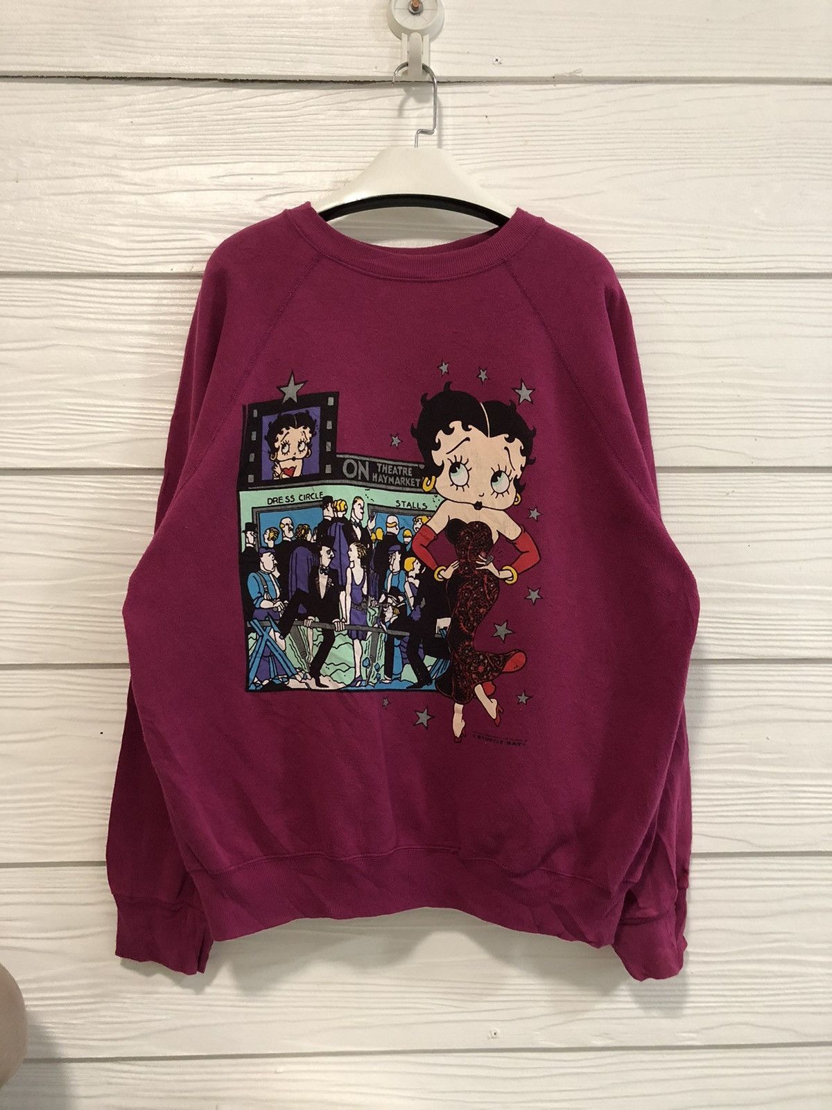 image of American Classics x Movie Vintage 90’S Betty Boop Collection Sweatshirt in Maroon, Men's (Size XL)