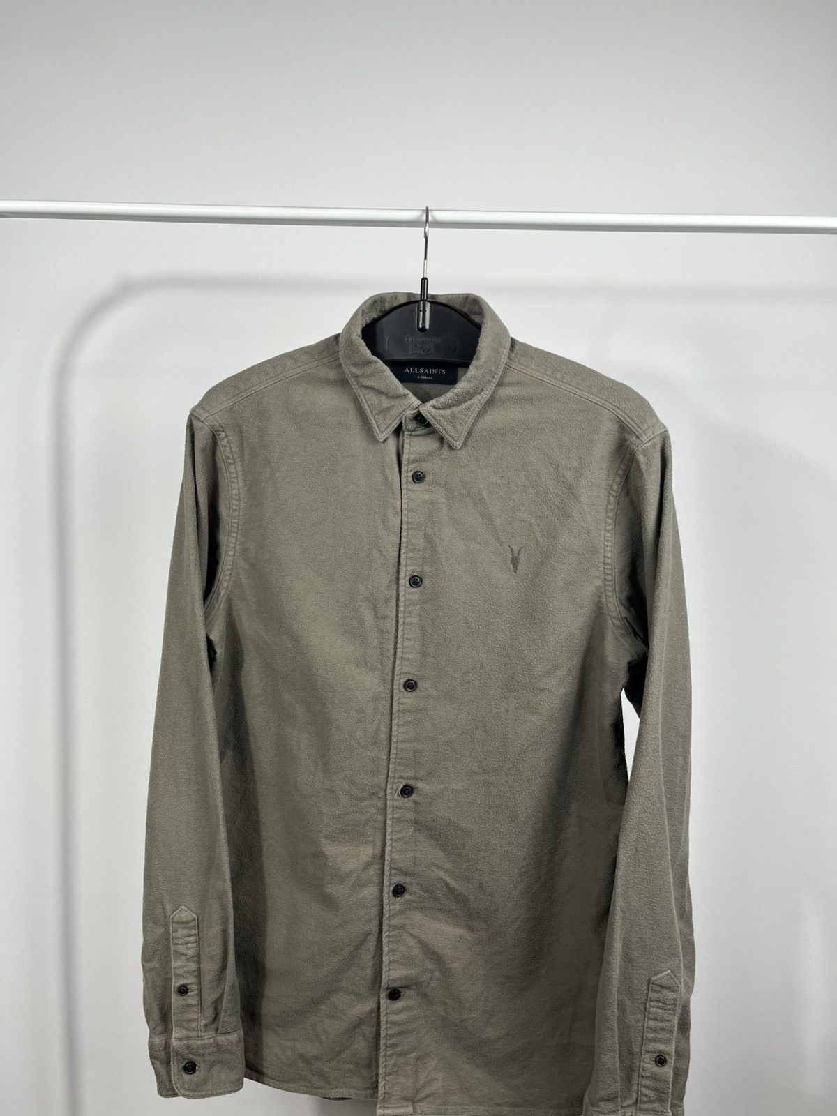 Allsaints AllSaints Khaki Button Up Shirt Minimal Logo Size XS Size US XS / EU 42 / 0 - 2 Thumbnail