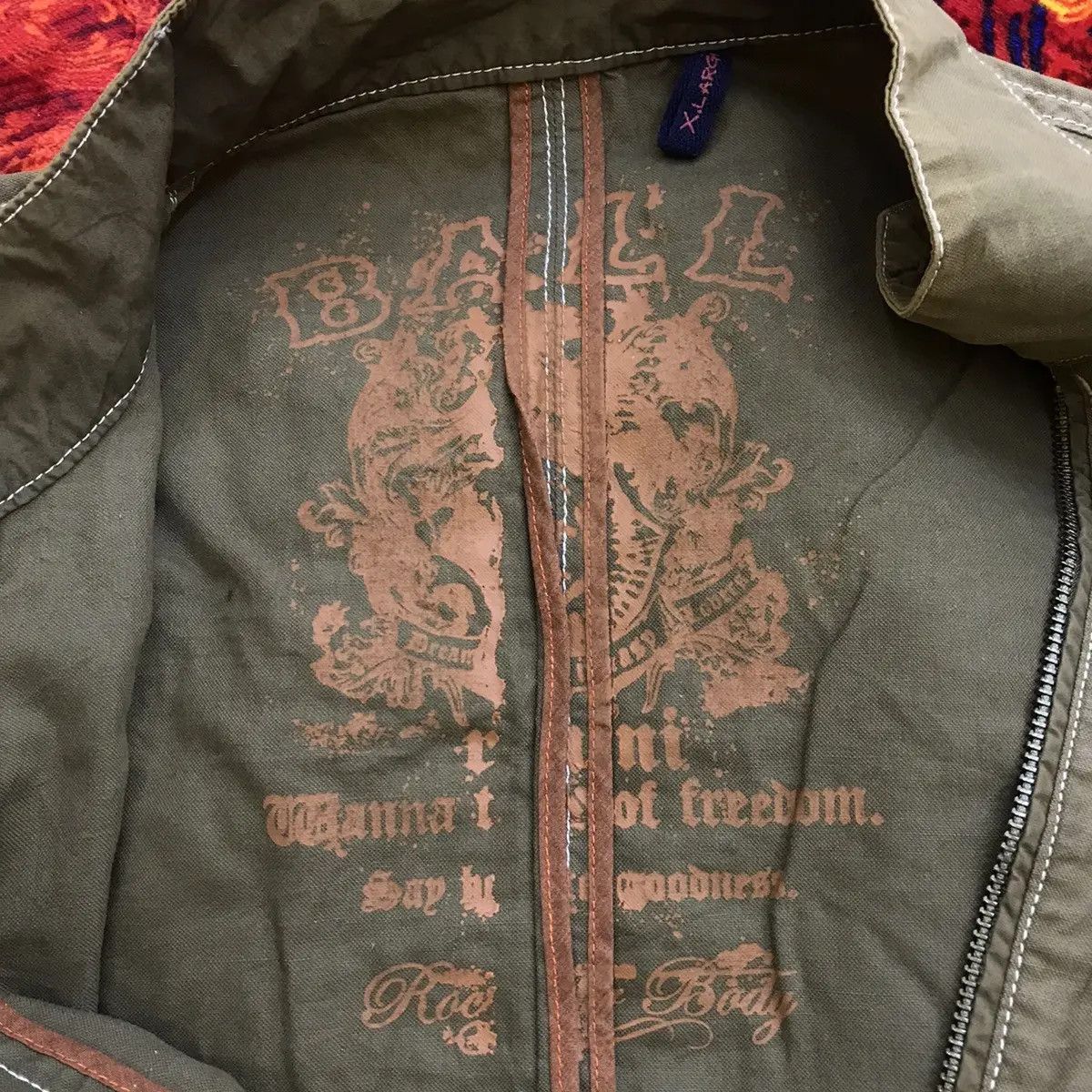 Vintage Vintage BALL FREEDOM Patch Pocket Motorcycle Punk Rebel Size US XL / EU 56 / 4 - 5 Thumbnail