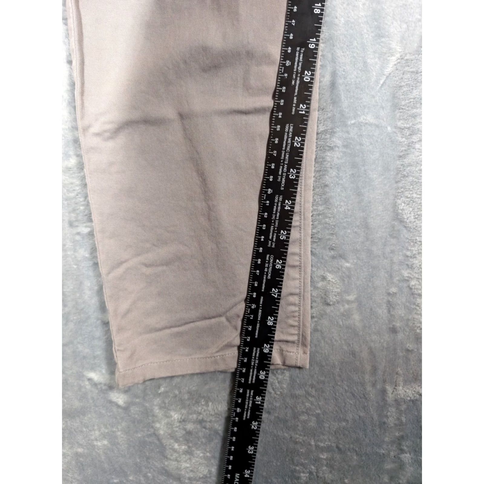 Flint And Tinder Flint and Tinder Pants Men's 32x29.5 Slim Fit 5-Pocket Gray Canvas Cotton Blend Stretch Straight Leg Flat Front Modern City College PreppyMens Size US 32 / EU 48 - 4 Thumbnail