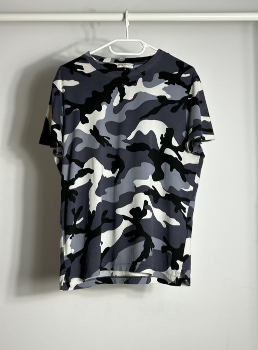 Valentino blue cheap camo t shirt