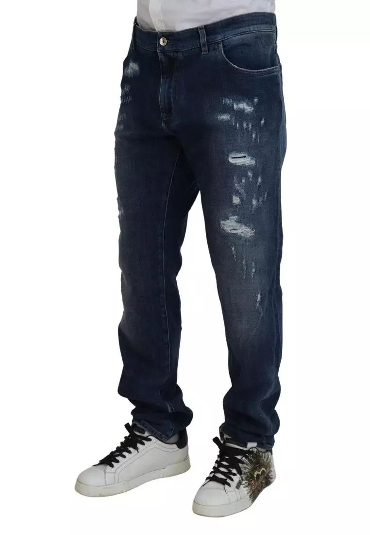 Dolce & Gabbana o1y0125 Logo Jeans in Blue Size US 28 / EU 44 - 2 Thumbnail