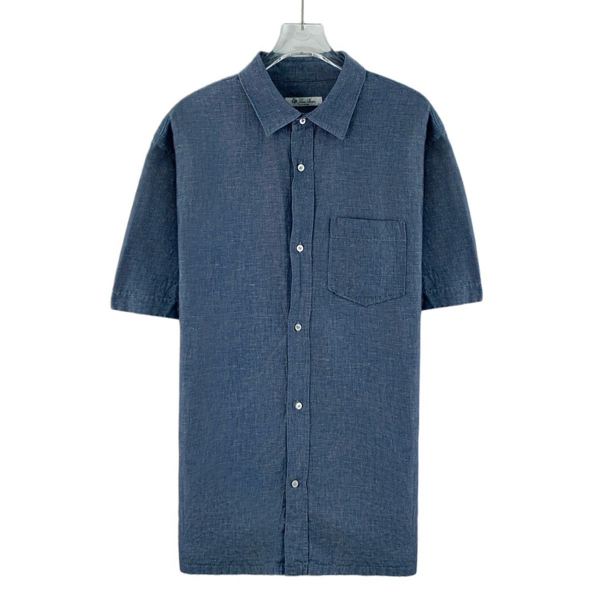 Loro Piana Loro Piana Dark Blue Collared Short Sleeve Shirt K26WX Size US M / EU 48-50 / 2 - 1 Thumbnail