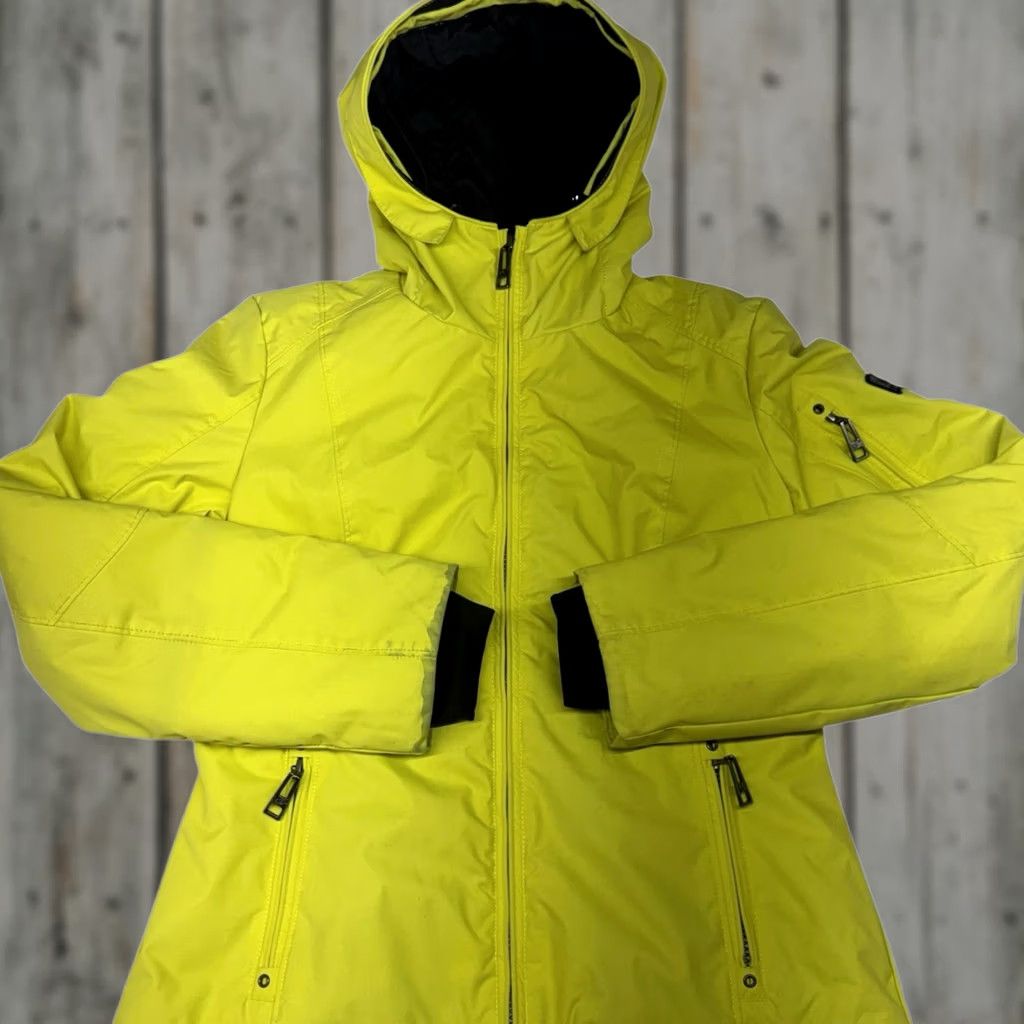 Vintage SKEA Ski Snow Winter Hooded Thermolite Full Zip Jacket Neon Yellow Women’s 6 Size M / US 6-8 / IT 42-44 - 1 Thumbnail