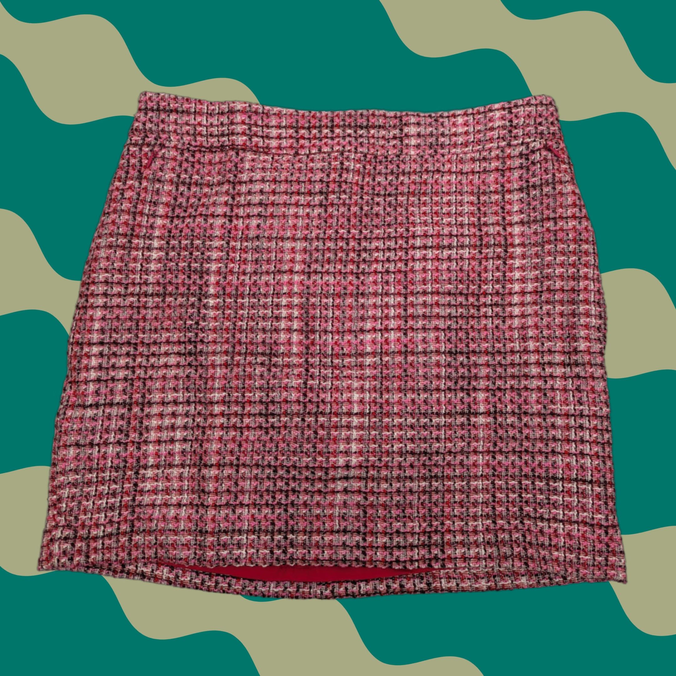 White House Black Market White House Black Market Tweed Pencil Skirt Zipper Pocket Women's 10 Pink A-Line Short Career Preppy Workwear Party/Cocktail Womens Size 32" / US 10 / IT 46 - 1 Thumbnail